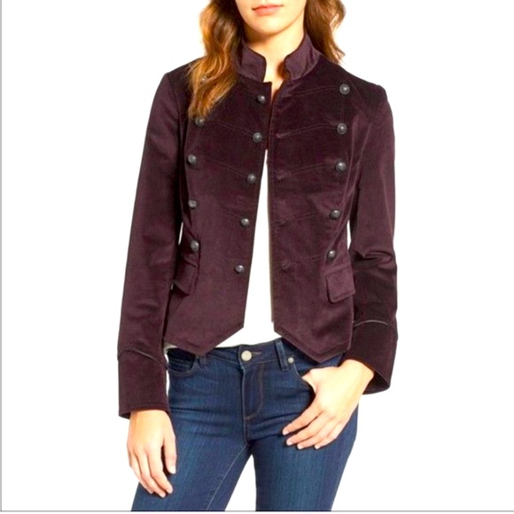 Kut from the Kloth Jackets & Blazers - Kut from the Kloth Esther Corduroy Plum Military Jacket NWOT Small